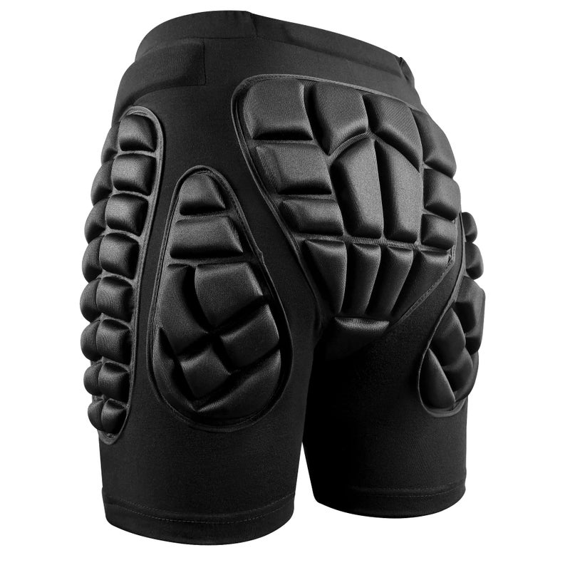 Soared 3D Protection Hip Butt EVA Paded Short Pants Protective Gear Guard Impact Pad Ski Ice Skating Snowboard Black L - Image 1